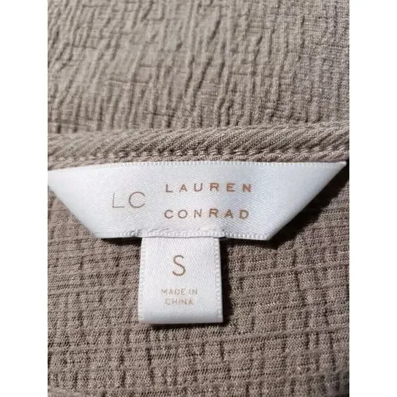 Lauren Conrad Gauzy Top Women's Size Small Taupe Sheer Bell Sleeve Blouse - Picture 7 of 10